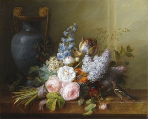 JvS_Cornelis van Spaendonck-_Bouquet_de_fleurs_au_nid_d'oiseau_750
